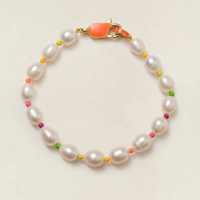 Krist neon pearl bracelet sold by Adornmonde