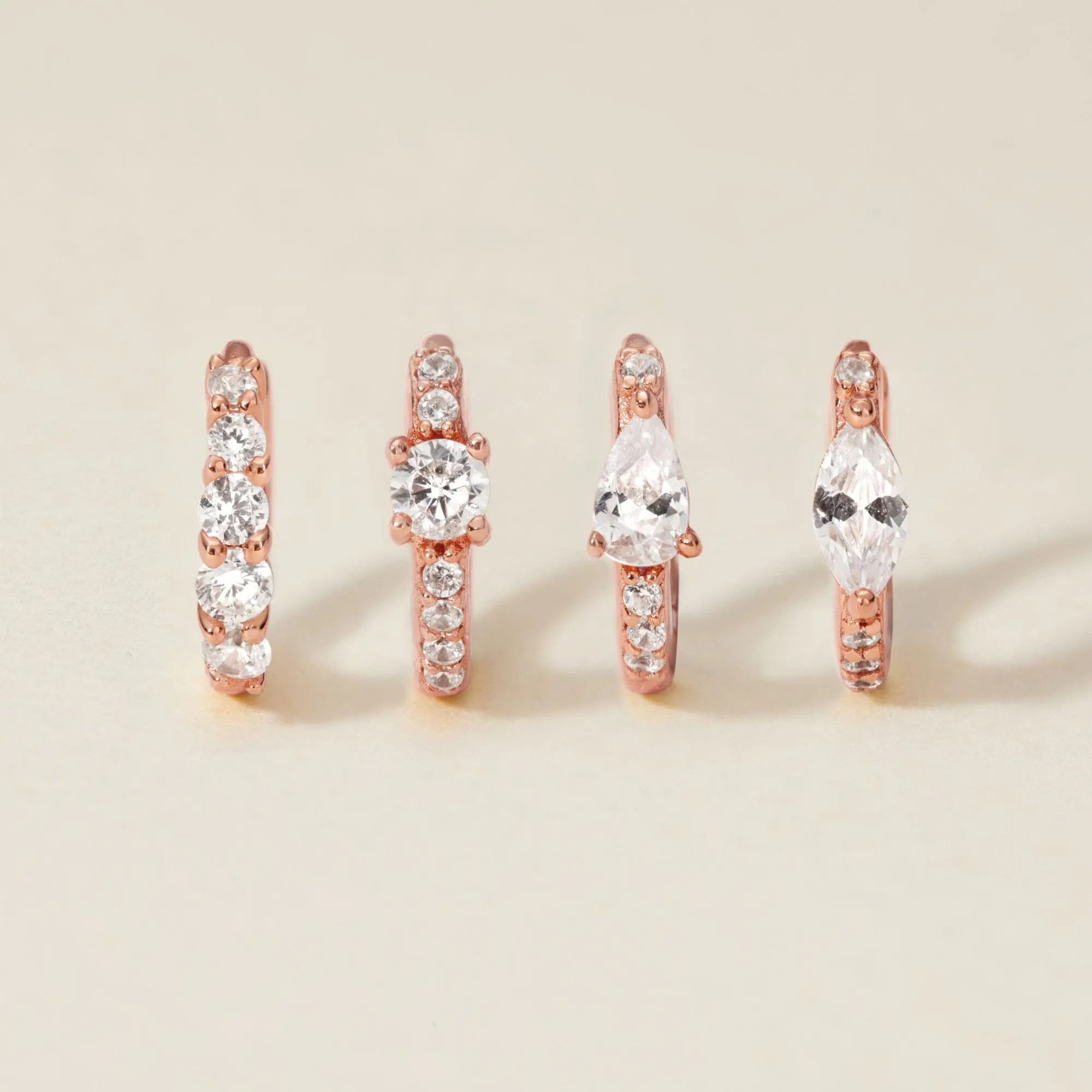 Aspen huggie earring set sold by Adornmonde product image thumbnail 4