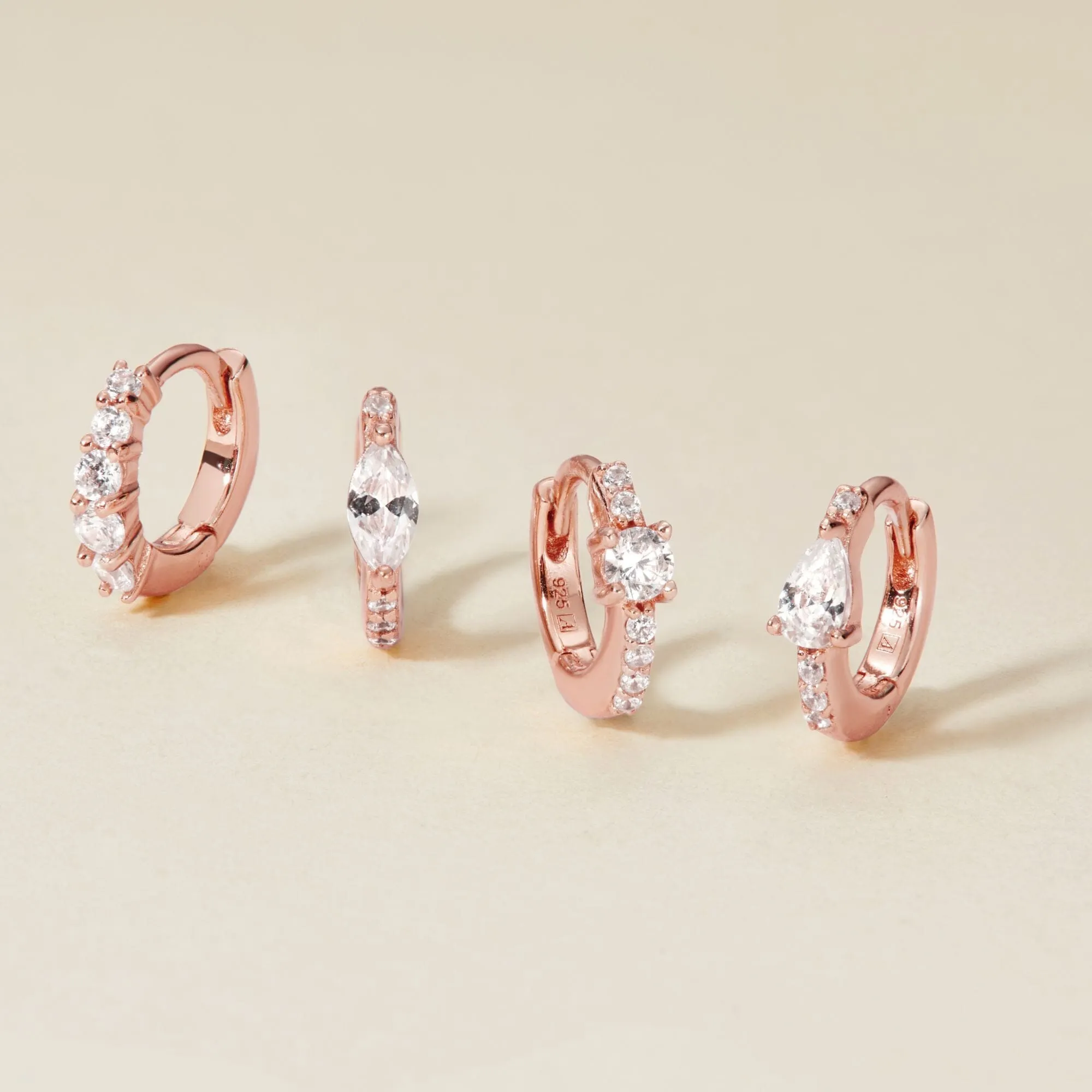 Aspen huggie earring set sold by Adornmonde product image thumbnail 5