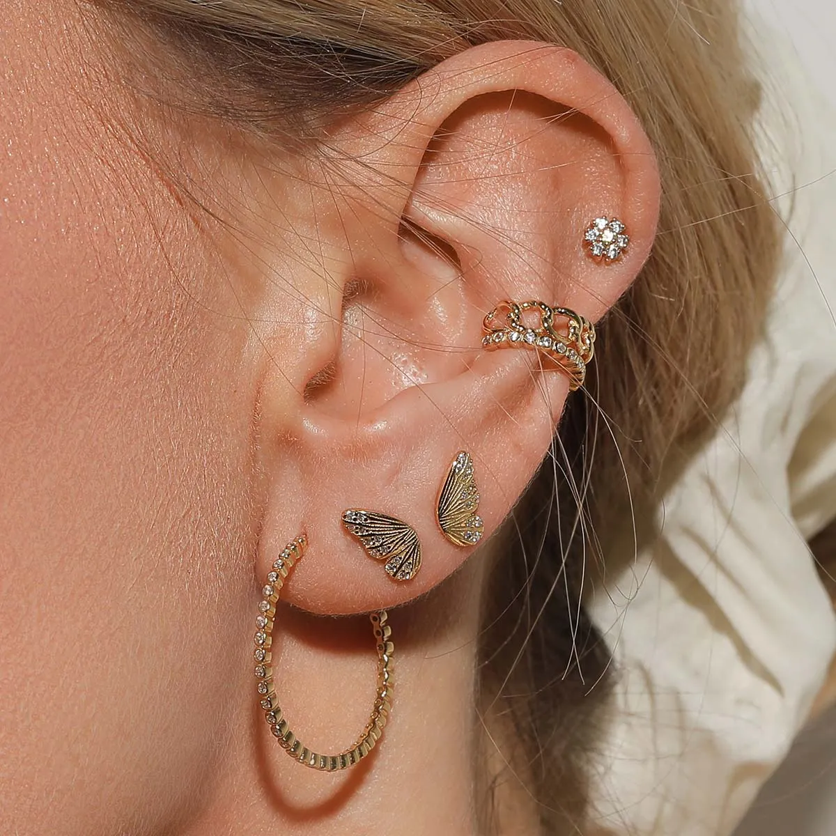 Spencer hoop earring set sold by Adornmonde product image thumbnail 2