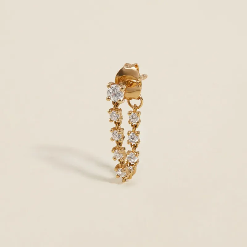 Avayaan crystal chain hoop earring sold by Adornmonde