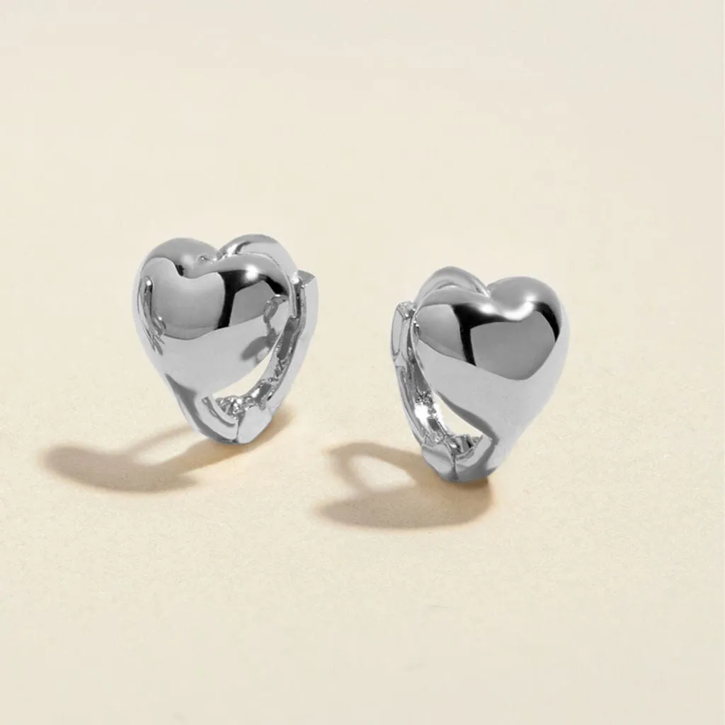 Boo heart mini huggie earrings sold by Adornmonde