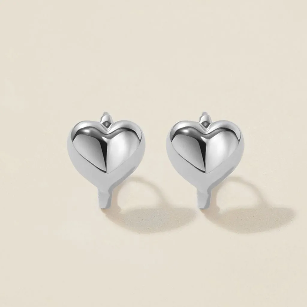 Boo heart mini huggie earrings sold by Adornmonde product image thumbnail 3