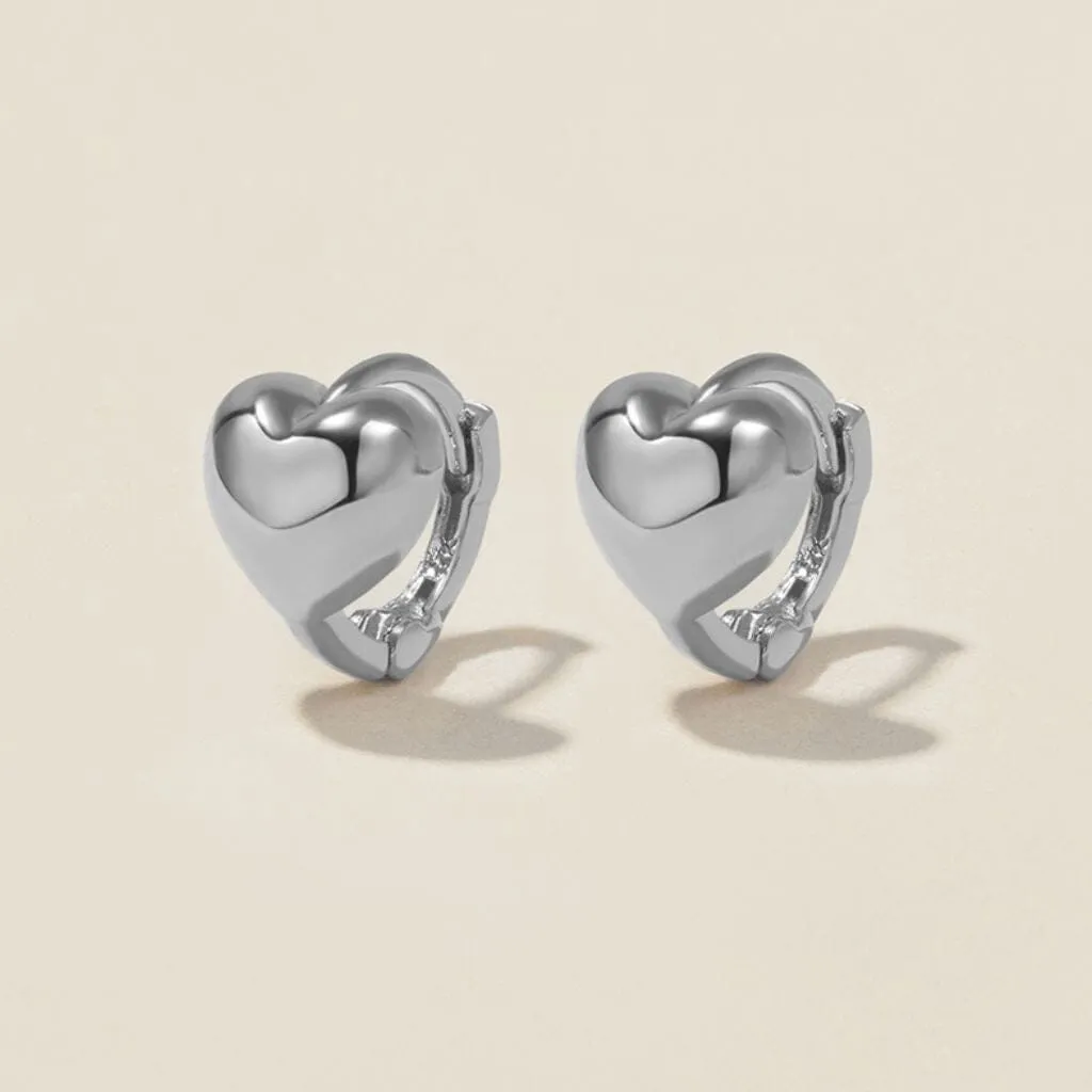 Boo heart mini huggie earrings sold by Adornmonde product image thumbnail 5