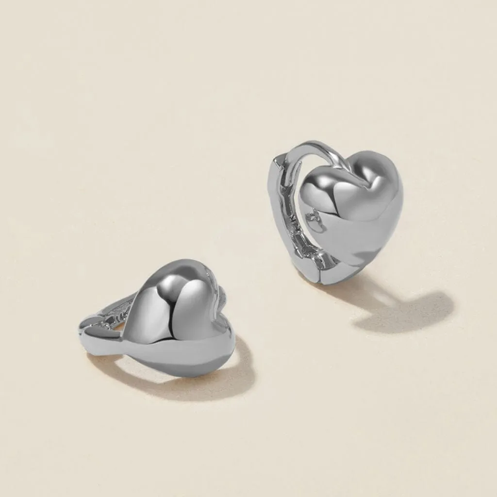 Boo heart mini huggie earrings sold by Adornmonde product image thumbnail 4