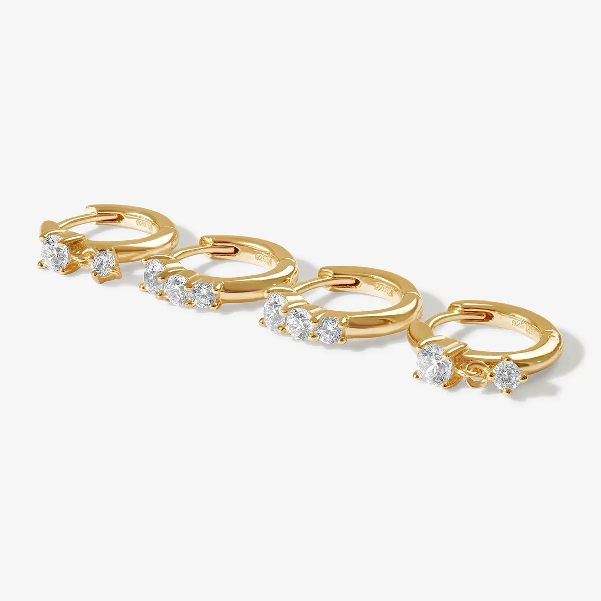 Heath huggie earring set sold by Adornmonde product image thumbnail 4