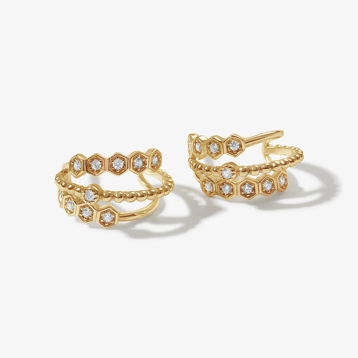 Pello huggie earrings sold by Adornmonde product image thumbnail 3