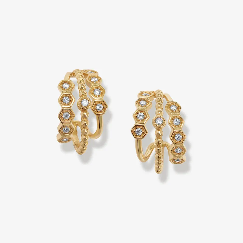 Pello huggie earrings sold by Adornmonde