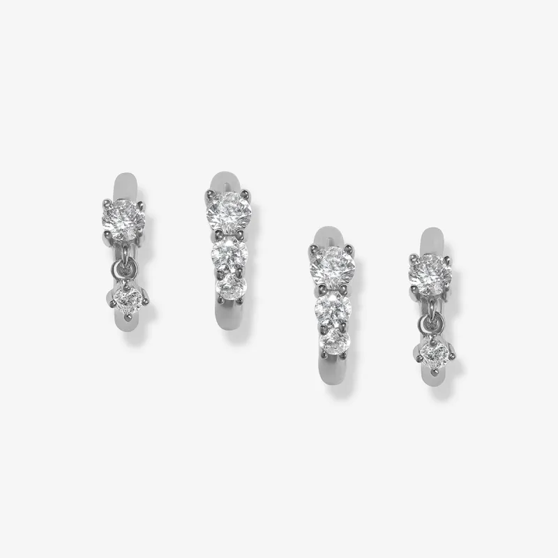 Heath huggie earring set sold by Adornmonde