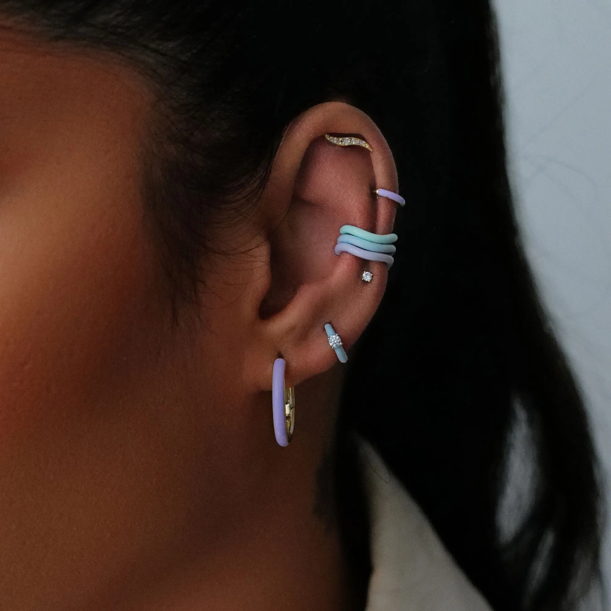 Maverick enamel sherbet 6-piece ear cuff set sold by Adornmonde product image thumbnail 2