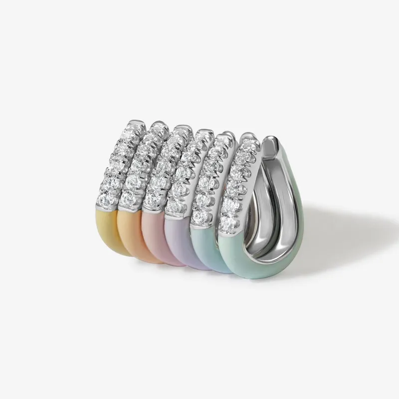 Maverick enamel sherbet 6-piece ear cuff set sold by Adornmonde