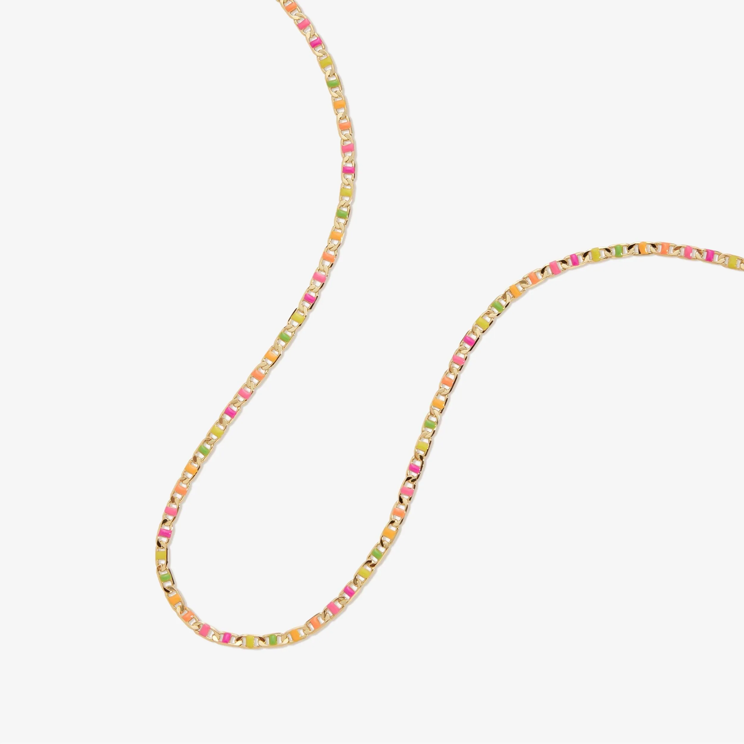 Nauman neon flat chain necklace sold by Adornmonde product image thumbnail 3