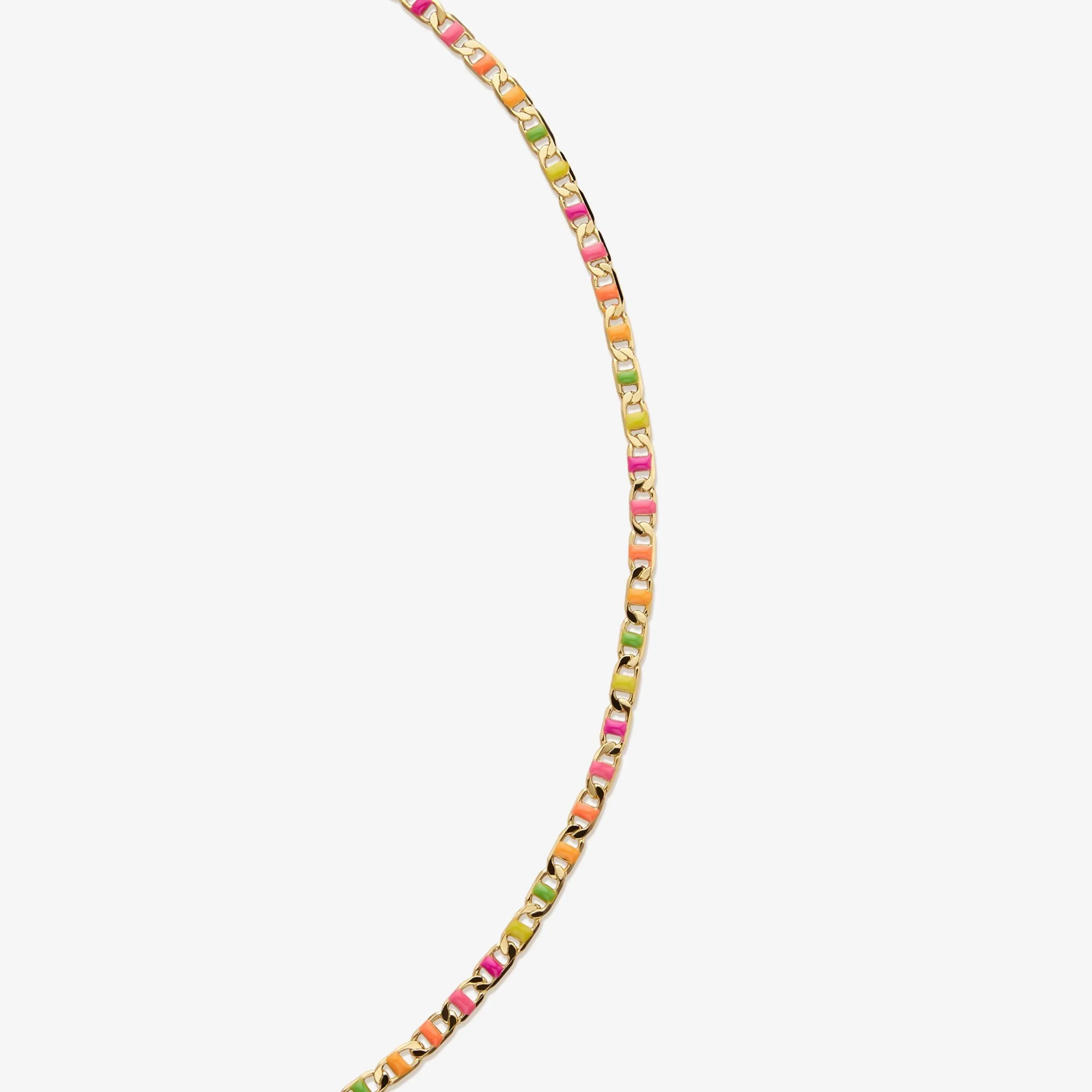 Nauman neon flat chain necklace sold by Adornmonde product image thumbnail 4