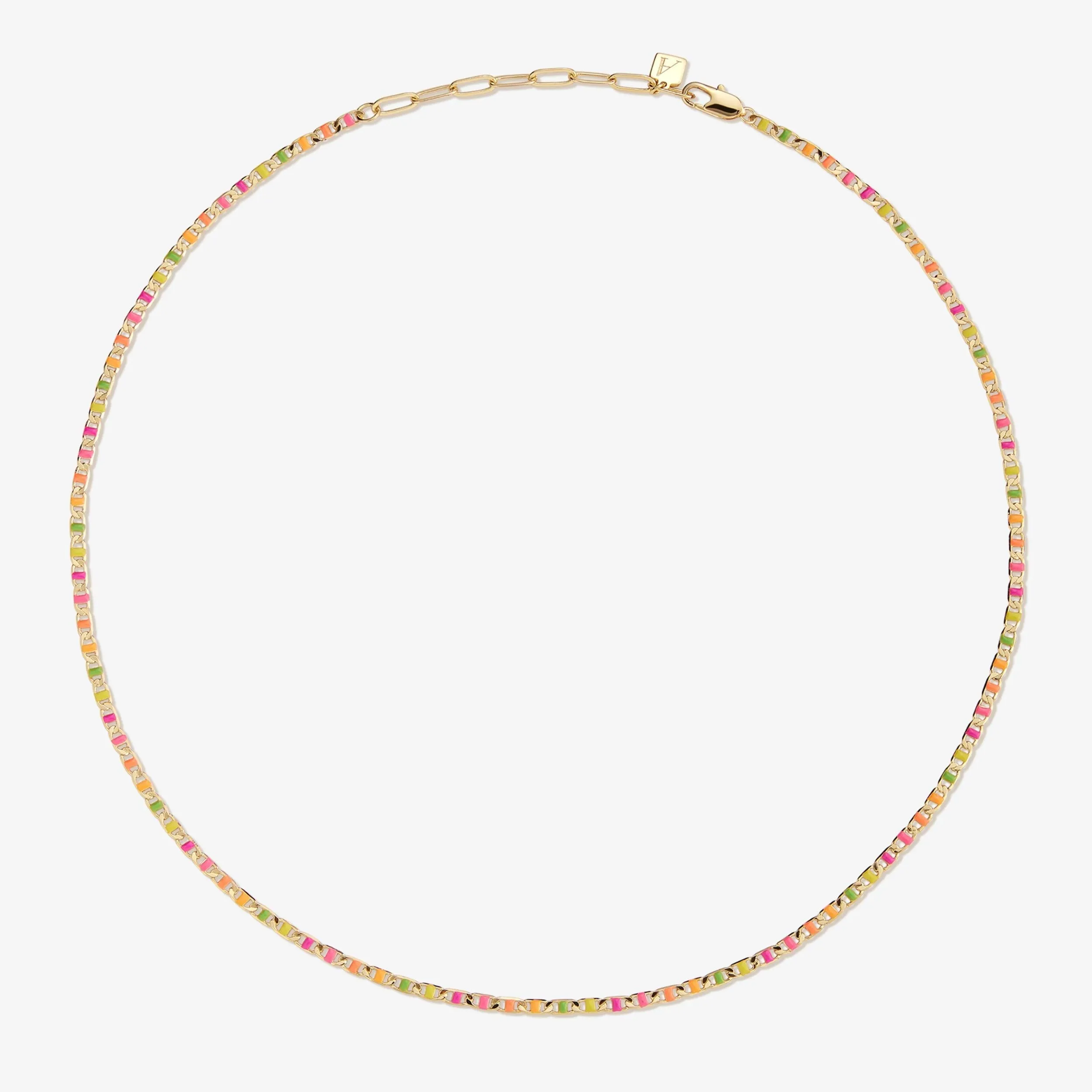 Nauman neon flat chain necklace sold by Adornmonde product image thumbnail 5