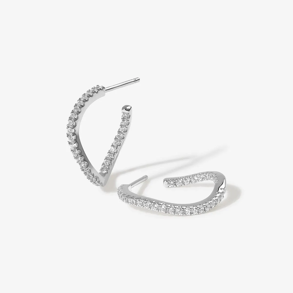 Kaelin wave mini hoop earrings sold by Adornmonde product image thumbnail 3