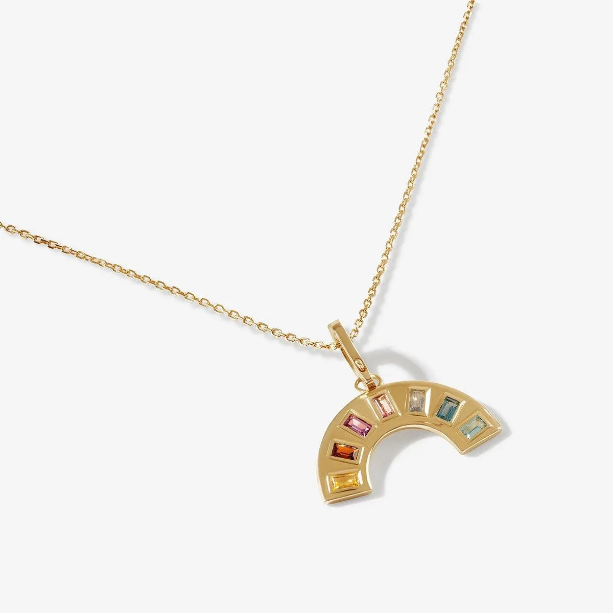 Maxiumus rainbow baguette necklace sold by Adornmonde product image thumbnail 4
