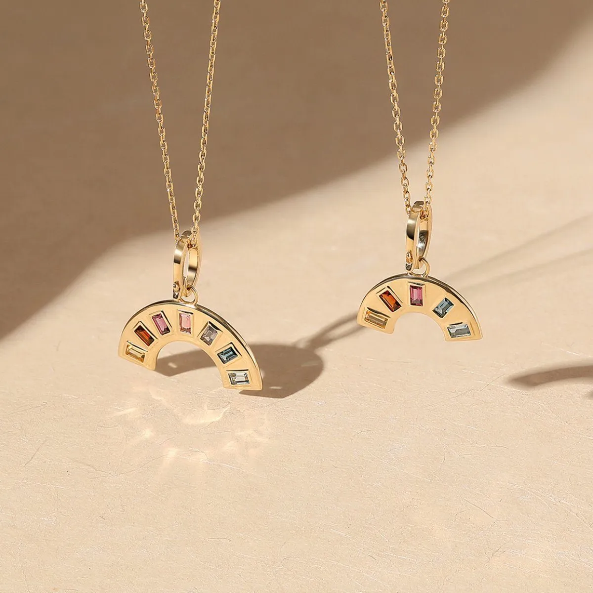 Maxiumus rainbow baguette necklace sold by Adornmonde product image thumbnail 2