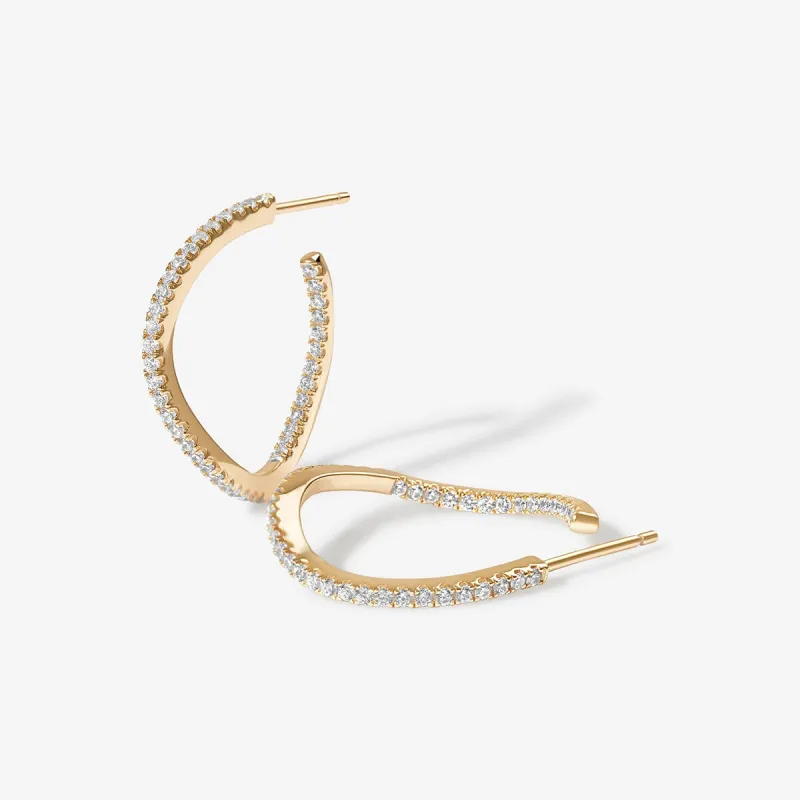 Vanh wave midi hoop earrings sold by Adornmonde
