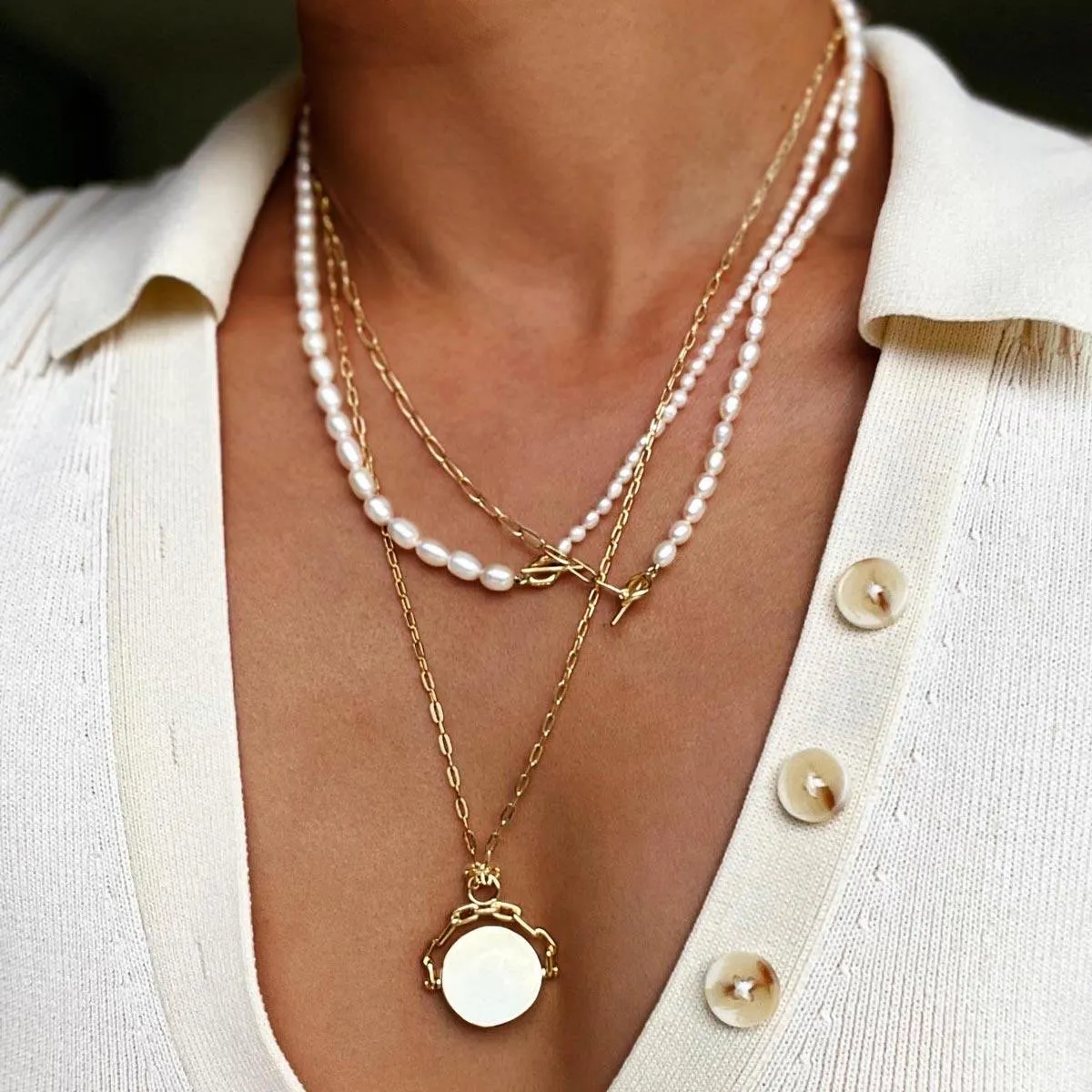 Orson freshwater pearl necklace sold by Adornmonde product image thumbnail 2