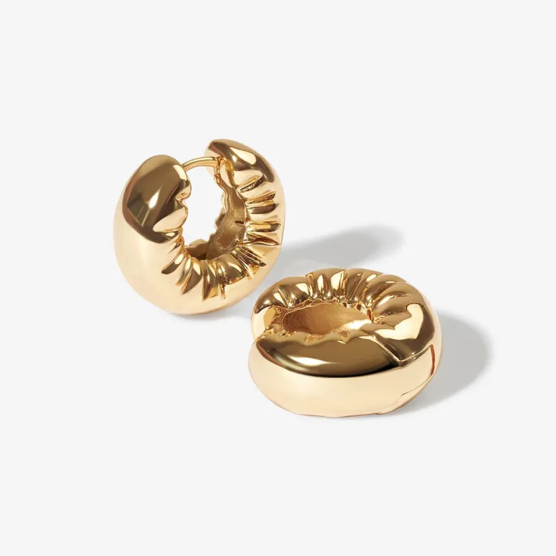 Turle puffy helium hoop earrings sold by Adornmonde