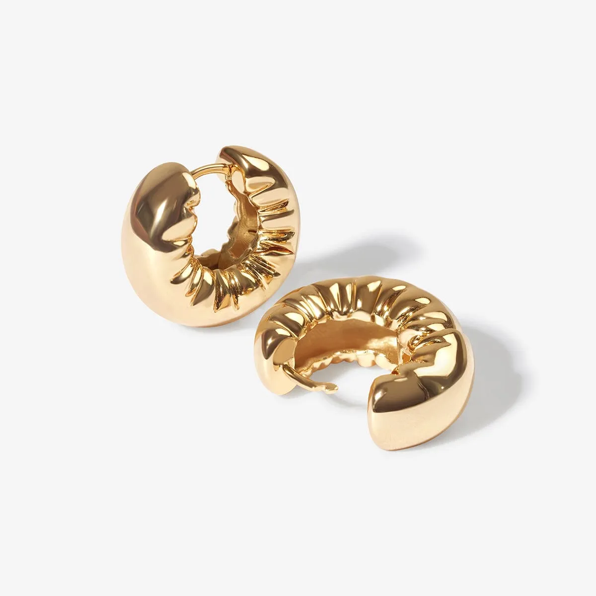 Turle puffy helium hoop earrings sold by Adornmonde product image thumbnail 5