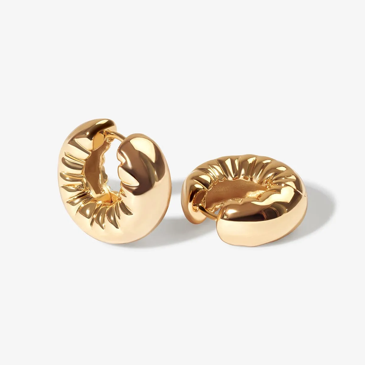 Turle puffy helium hoop earrings sold by Adornmonde product image thumbnail 4