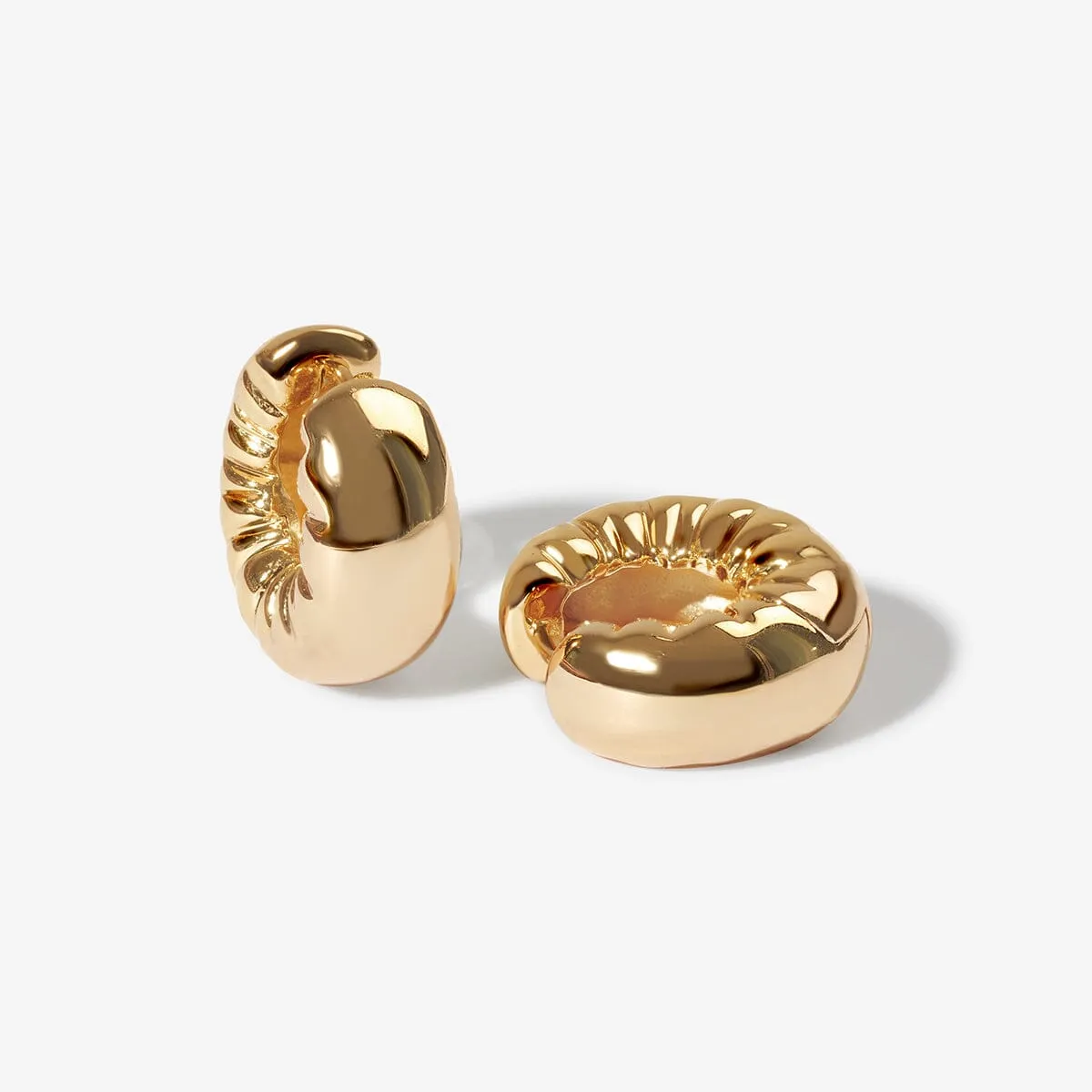 Turle puffy helium hoop earrings sold by Adornmonde product image thumbnail 3