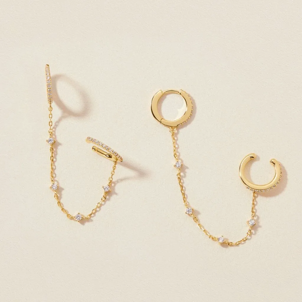 Olsen chained cuff earrings sold by Adornmonde product image thumbnail 4