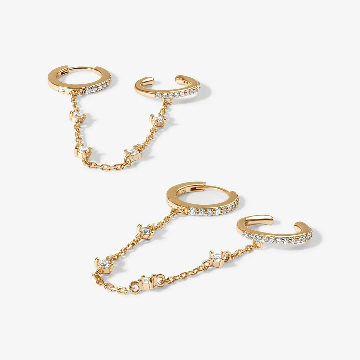 Olsen chained cuff earrings sold by Adornmonde product image thumbnail 5