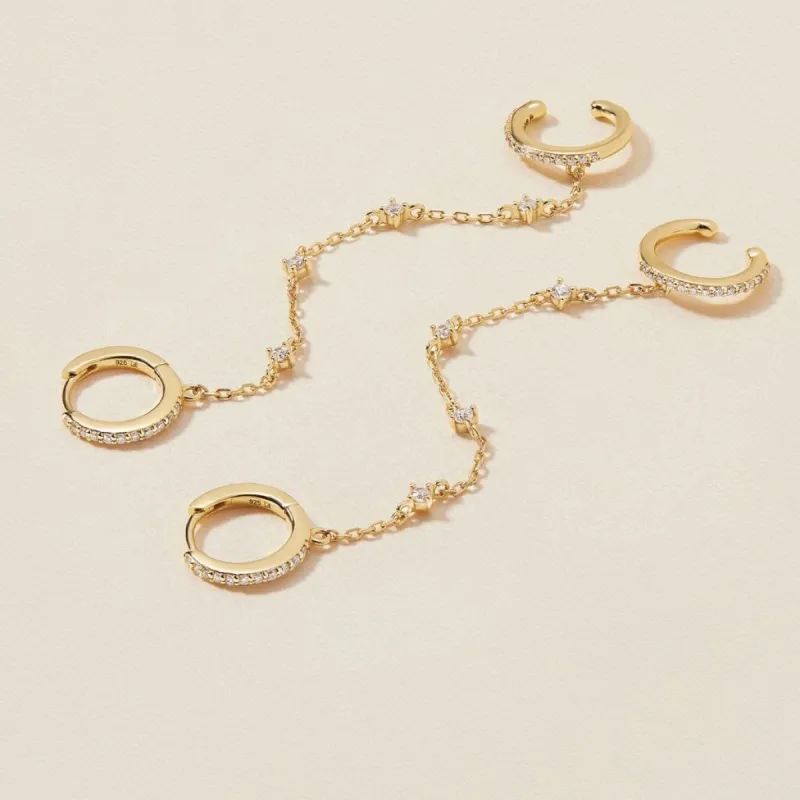 Olsen chained cuff earrings sold by Adornmonde