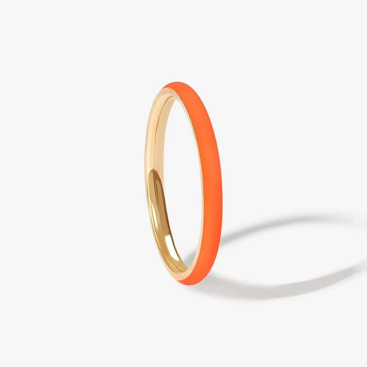 Ride neon orange enamel ring sold by Adornmonde