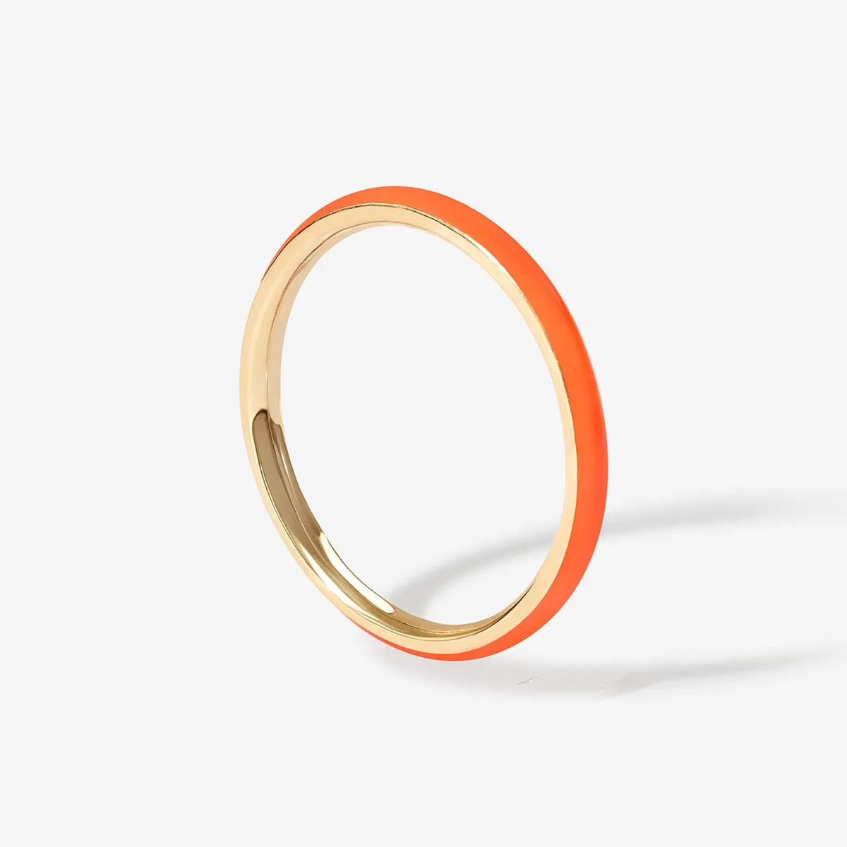 Ride neon orange enamel ring sold by Adornmonde product image thumbnail 3