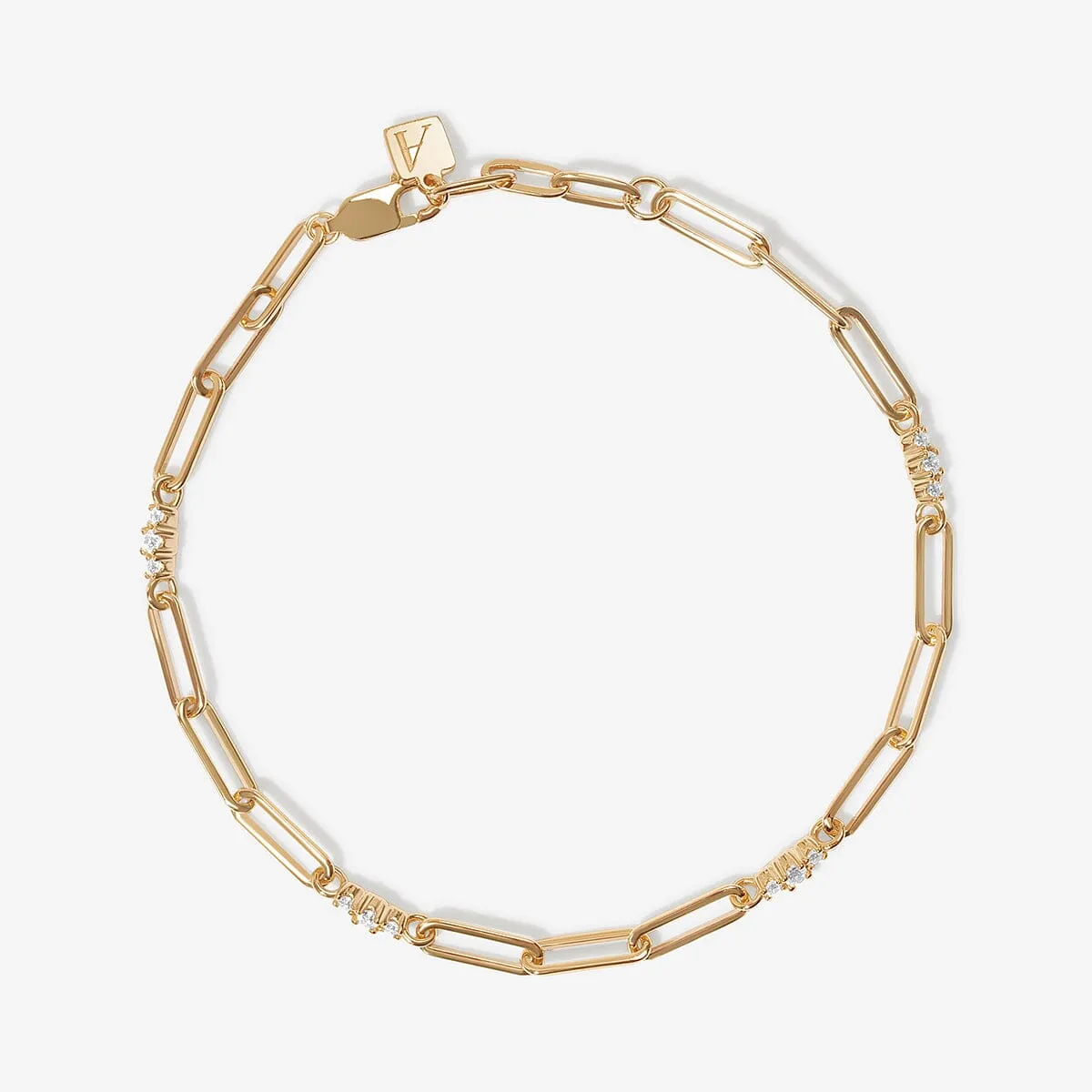 Fai triple link paperclip chain bracelet sold by Adornmonde