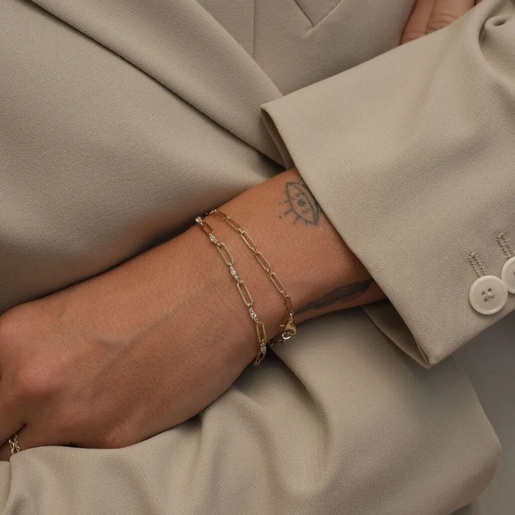 Fai triple link paperclip chain bracelet sold by Adornmonde product image thumbnail 2