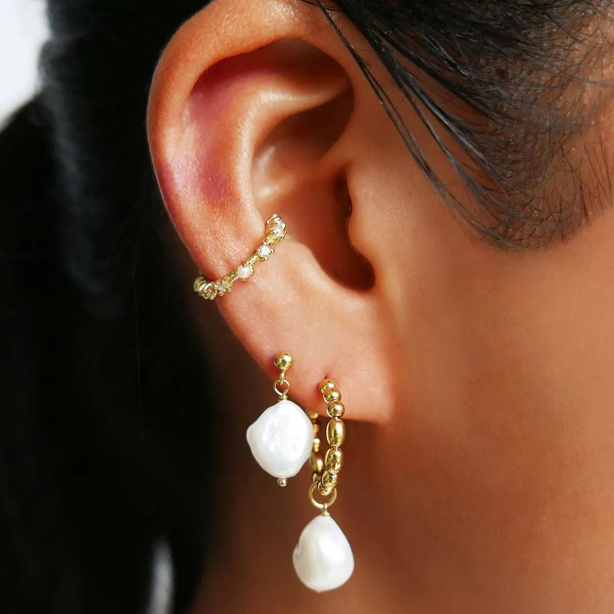 Fortune pearl earrings sold by Adornmonde product image thumbnail 3