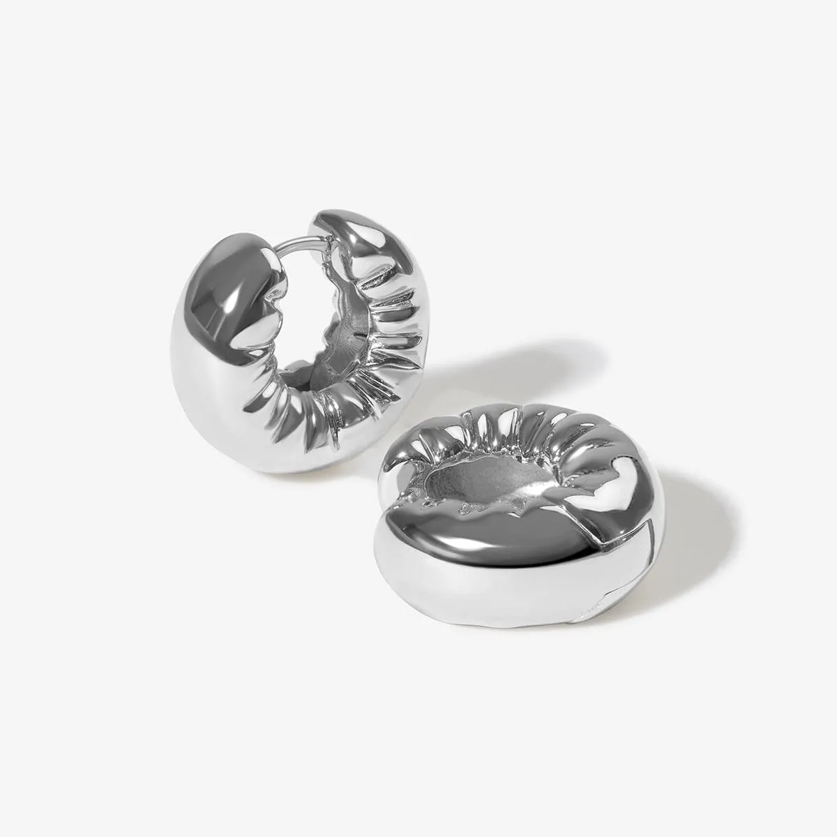 Turle puffy helium hoop earrings sold by Adornmonde