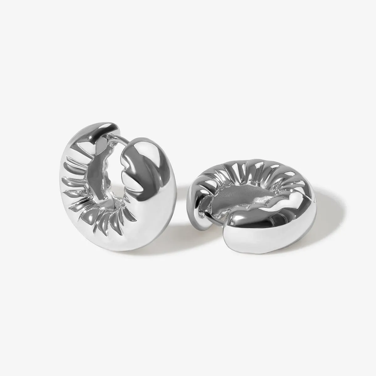 Turle puffy helium hoop earrings sold by Adornmonde product image thumbnail 3