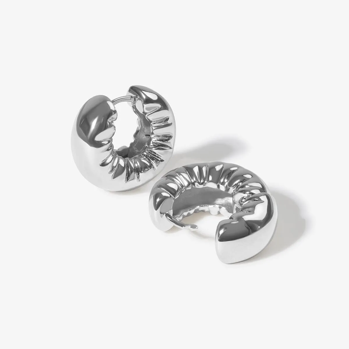 Turle puffy helium hoop earrings sold by Adornmonde product image thumbnail 5