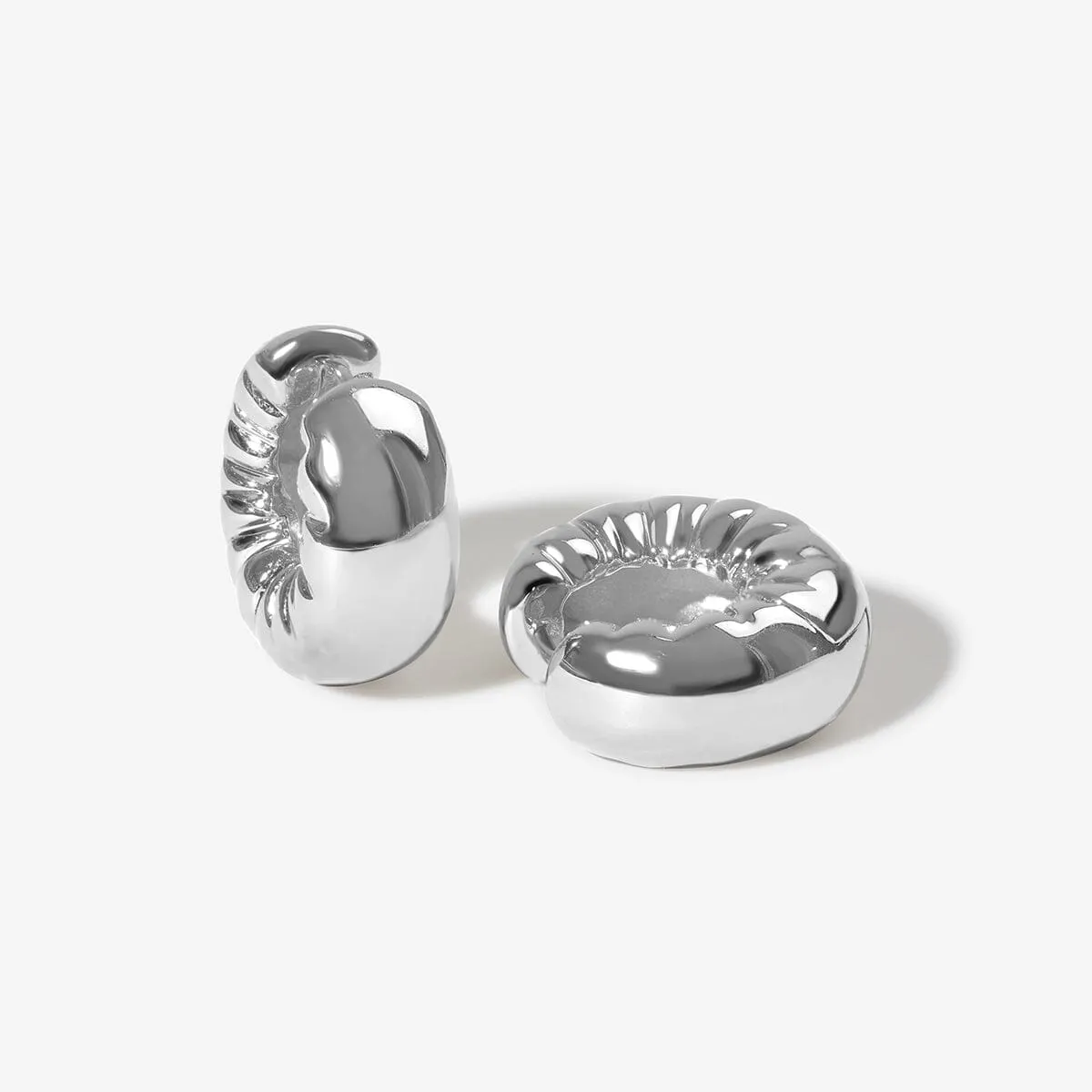 Turle puffy helium hoop earrings sold by Adornmonde product image thumbnail 4