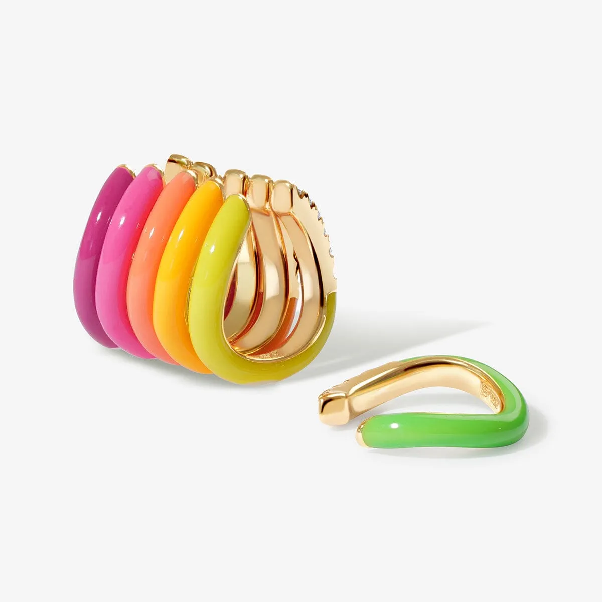 Maverick neon enamel 6-piece ear cuff set sold by Adornmonde product image thumbnail 4