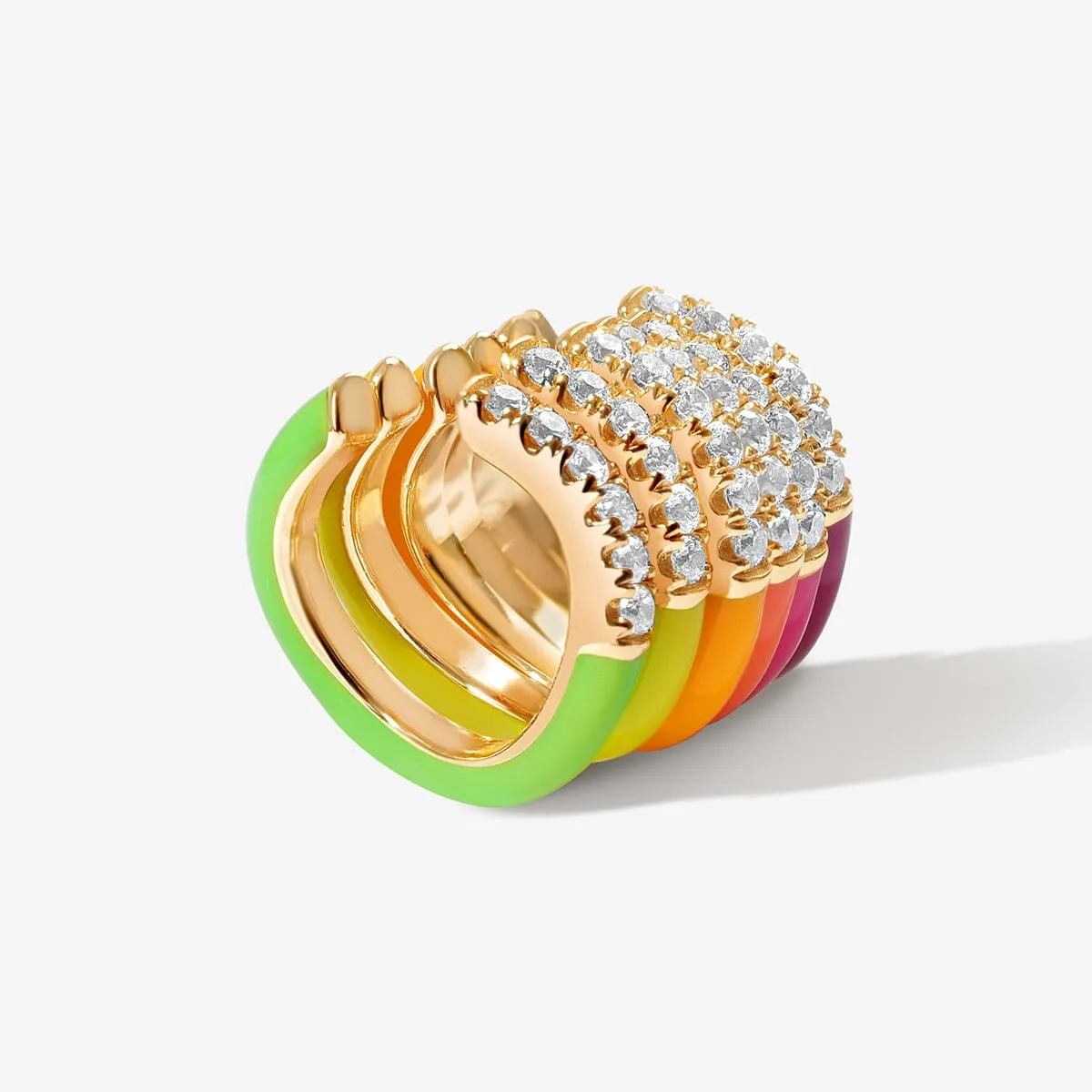 Maverick neon enamel 6-piece ear cuff set sold by Adornmonde product image thumbnail 5