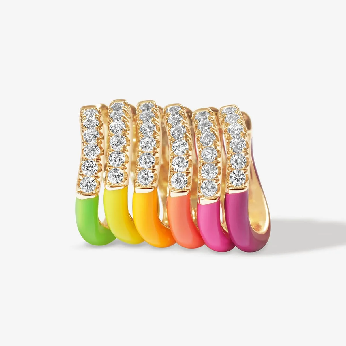 Maverick neon enamel 6-piece ear cuff set sold by Adornmonde product image thumbnail 3