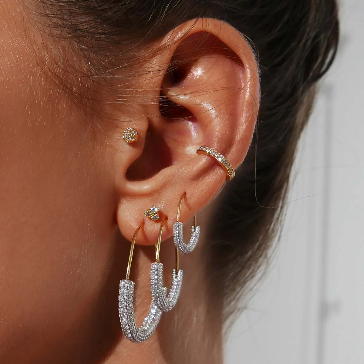 Saz Mini Hoop Earrings sold by Adornmonde product image thumbnail 2