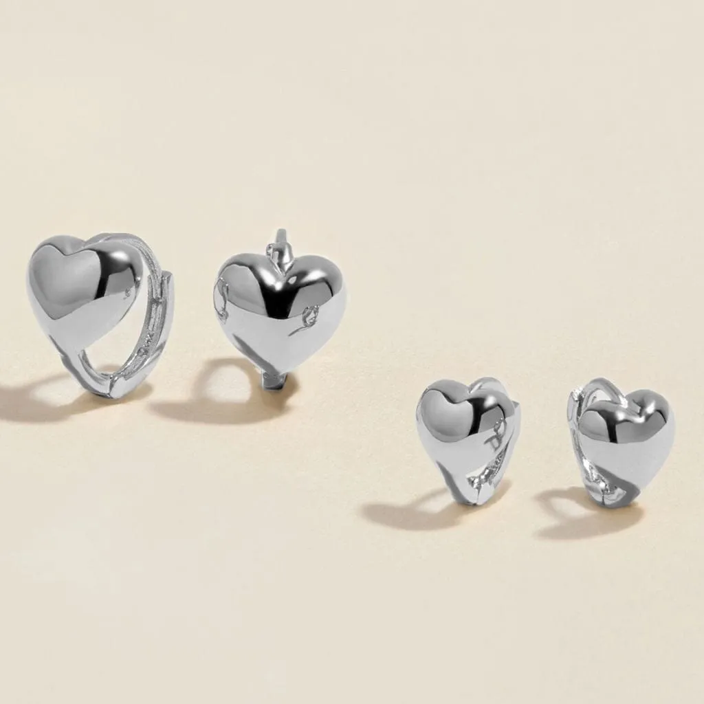 Bae Boo heart huggie earring set sold by Adornmonde product image thumbnail 3