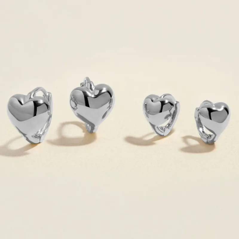 Bae Boo heart huggie earring set sold by Adornmonde