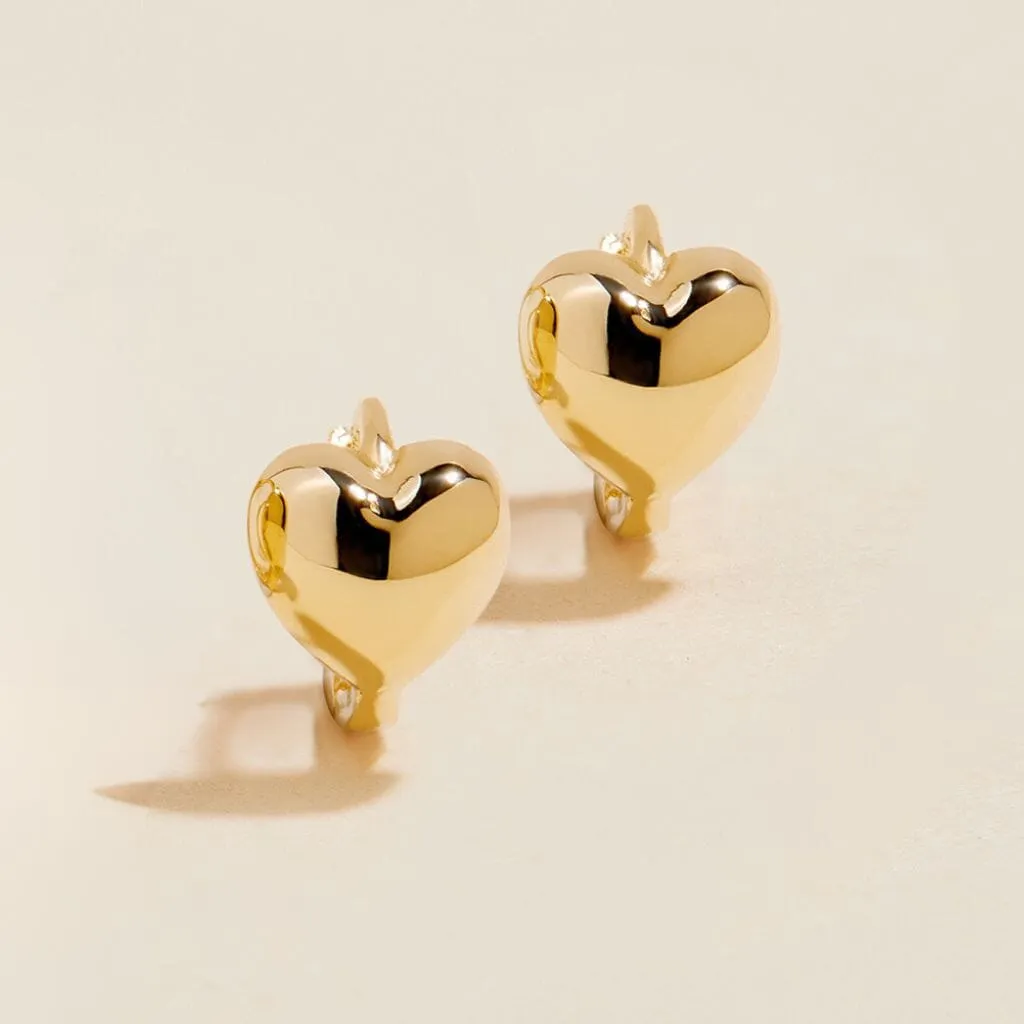 Boo heart mini huggie earrings sold by Adornmonde product image thumbnail 3