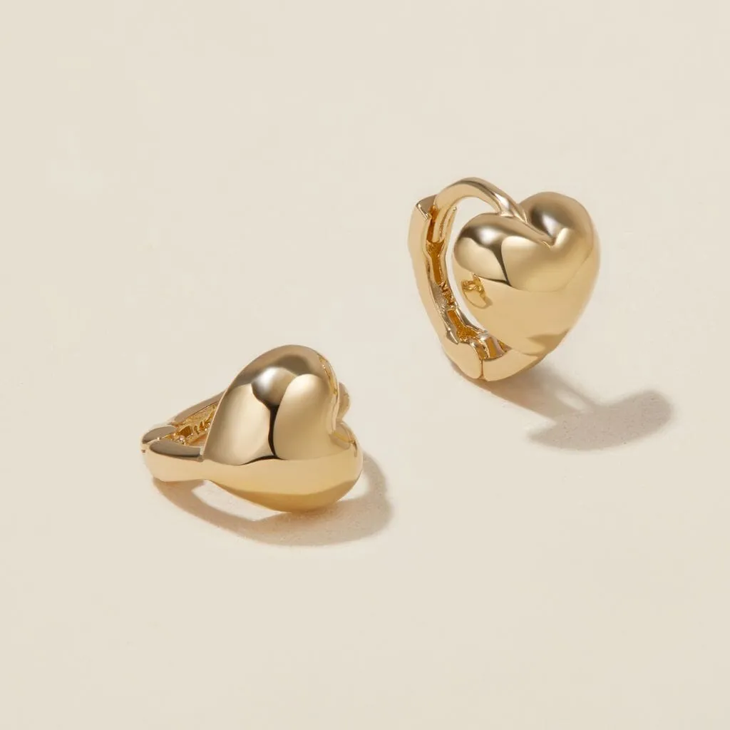 Boo heart mini huggie earrings sold by Adornmonde product image thumbnail 5