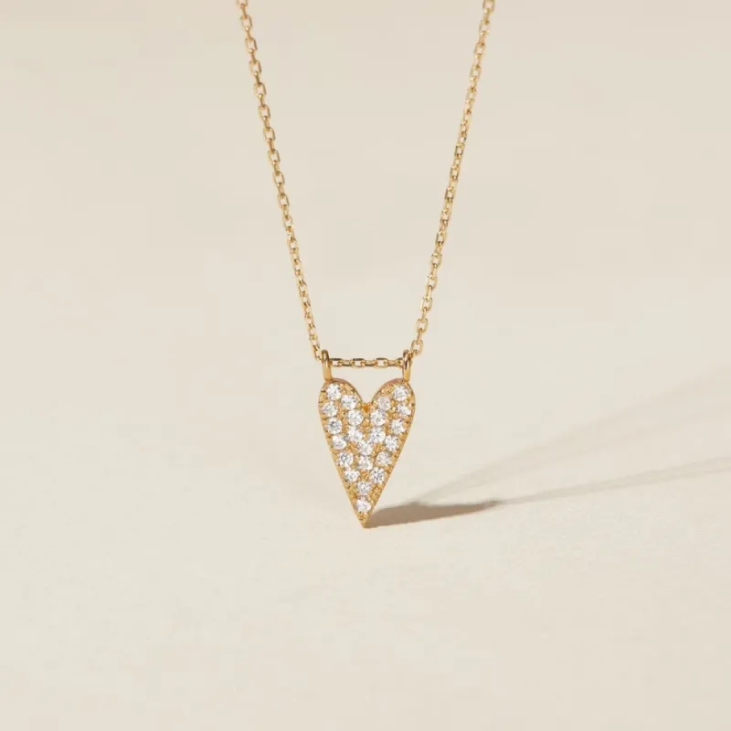 Brulee crystal heart necklace made by Adornmonde