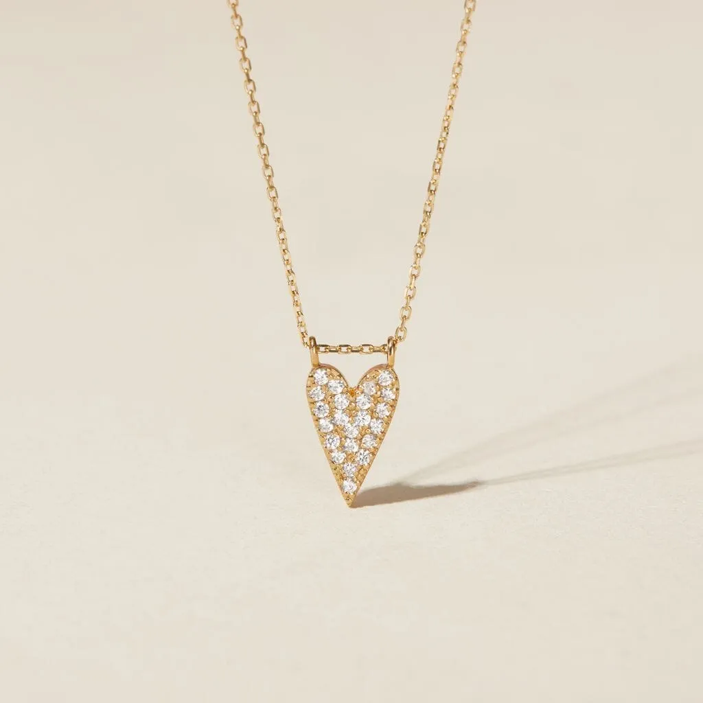 Brulee crystal heart necklace sold by Adornmonde