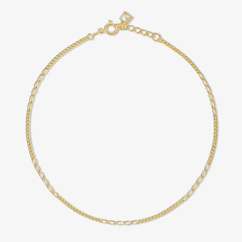 Koda ornate curb chain anklet sold by Adornmonde